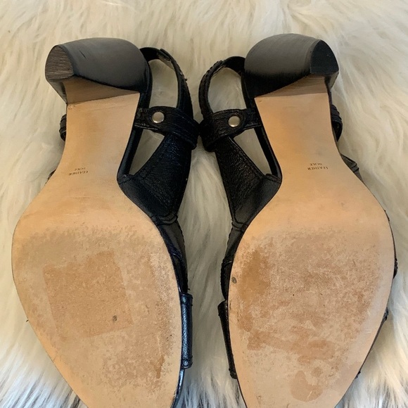 Newton Black Slingback Heels with Peep-Toe - Picture 5 of 8